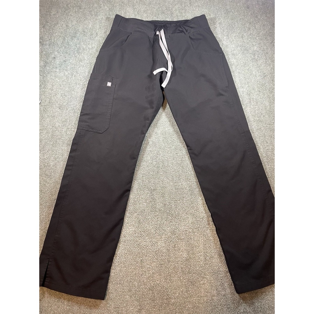 Figs Technical Collection women's black scrub pants S/P drawstring pockets